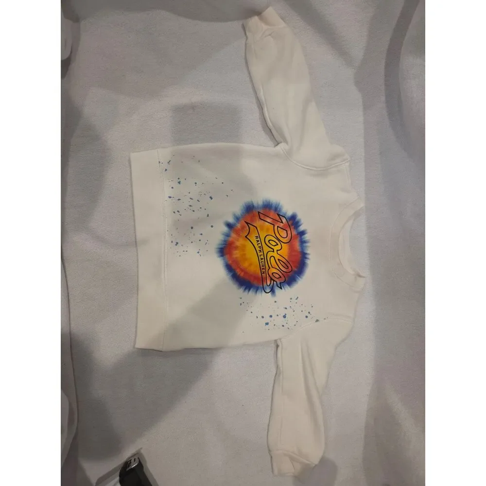 Polo Ralph Lauren Baby 12M Tie Dye Logo Fleece Crewneck Sweatshirt Unisex